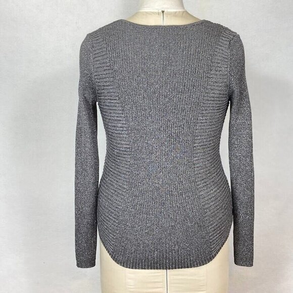 I.N.C International Concepts Silver V-Neck Pullover Sweater L - Picture 2 of 8